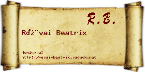Révai Beatrix névjegykártya