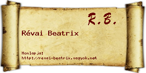 Révai Beatrix névjegykártya